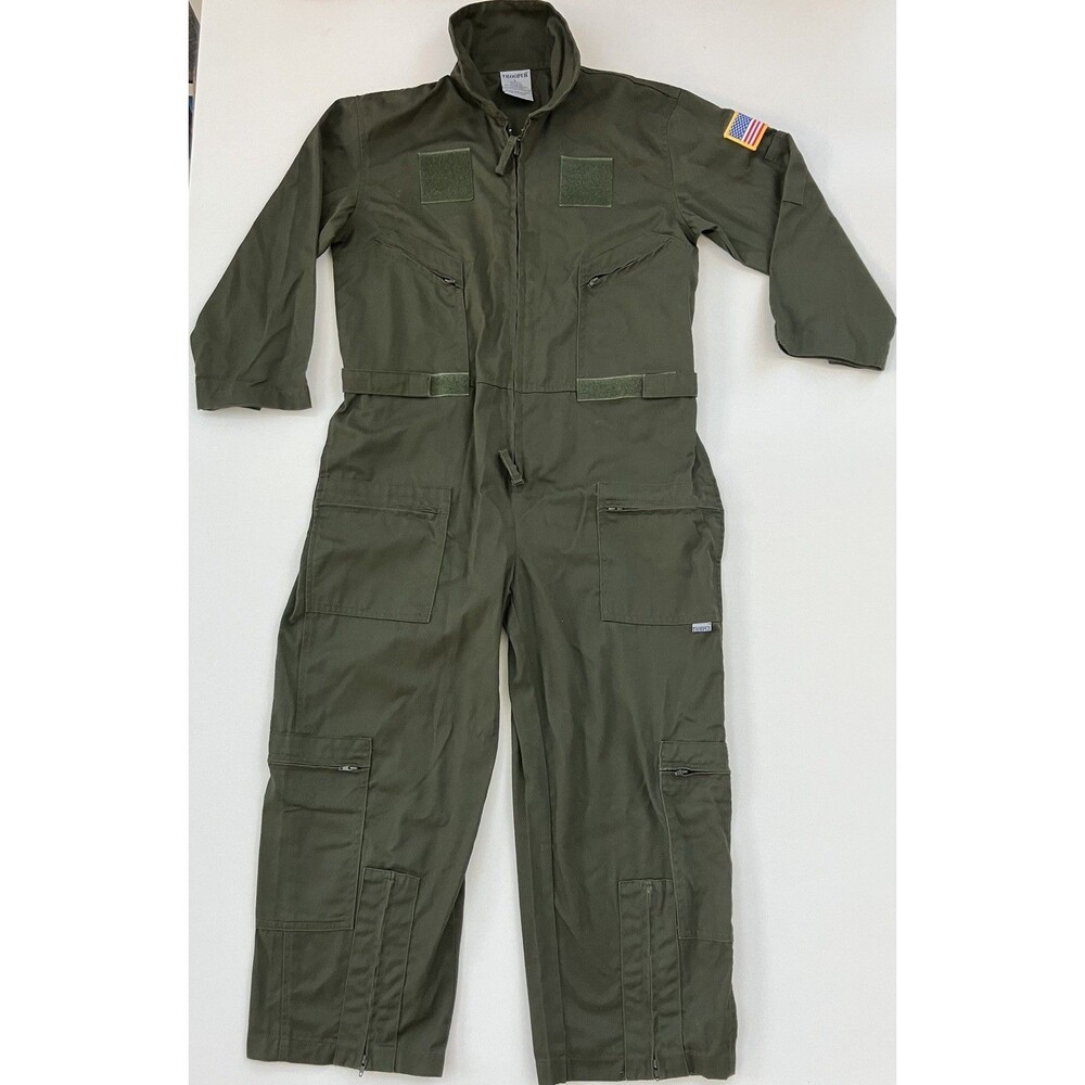 Flight Suit Halloween Costume Boys Large Trooper Coverall Jumpsuit Top Gun #425